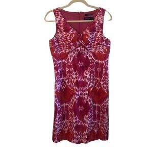 Jones New York Signature Petite Pink & White Ikat Print Sleeveless Dress 8P Stre